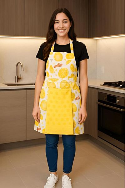 MODALİN Towel Kitchen Apron Practical Use Apron