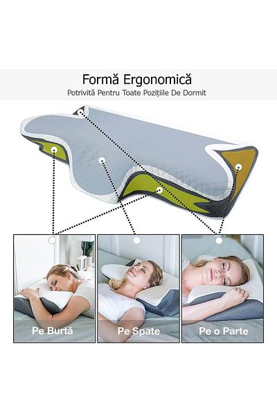 BETTER POSTURE Pack of 4 Pro Memory Foam Cervical Orthopedic Pillows, White, 61 x 34 x 12 cm