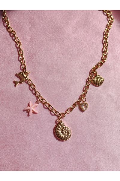 Reorah Collection Snail Shell Charm Steel Necklace
