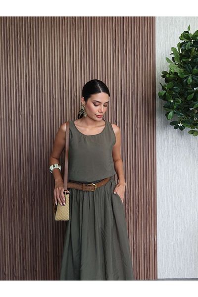 ESRAHELVACI Zero Sleeve Blouse Skirt Suit