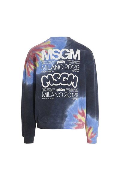 MSGM Msgm Logo Print Tie Dye Sweatshirt By Burro Studio