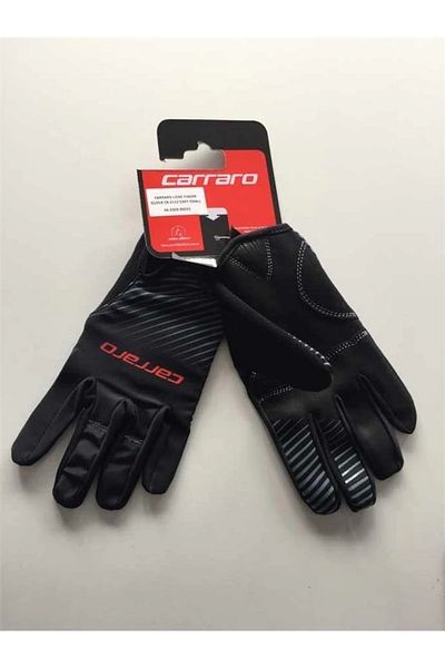 Carraro Long Finger Gloves Cr-2142 Medium Black