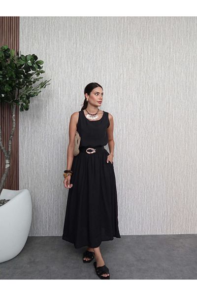 ESRAHELVACI Zero Sleeve Blouse Skirt Suit