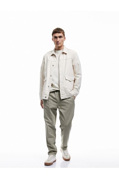 Koton Pocket Detailed Cotton Straight Fit Waist Lace-Up Gabardine Trousers