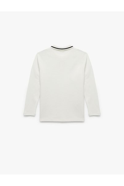 Koton Cotton Buttoned Long Sleeve Polo Neck Basic T-Shirt