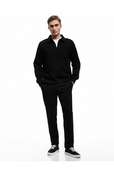 Koton Straight Fit Pocket Detailed Waist Lace-Up Trousers