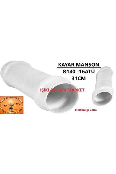 ece life Kayar Manşon -140'lık -U Pvc -Contalı -Geçme Muflu -Temiz Su -PN16 A...