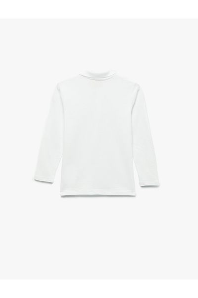 Koton Cotton Long Sleeve Basic Polo Neck T-Shirt