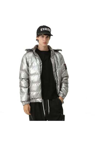 MBrands geacă de iarnă cu glugă, impermeabilă, argintie S