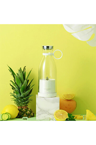 OEM Μίνι Φορητό Μπλέντερ με Μπαταρία, 50W, 1400 mAh, Ασύρματη Φόρτιση, Αδιάβροχο, 350 ml, Λευκό