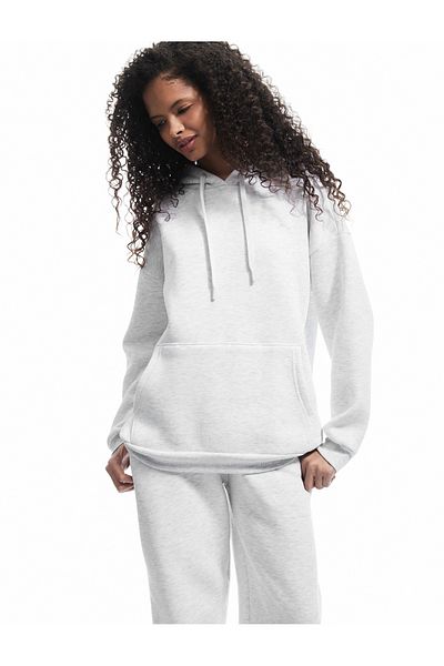 Koton Three Thread Raised Kangaroo Pocket Basic Hooded Sweatshirt