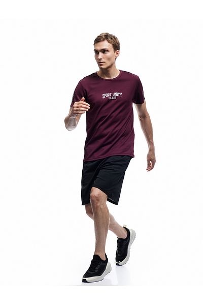 Koton Tricou sport oversize cu mânecă scurtă, cu decolteu, cu detaliu de dungi, imprimat pe spate