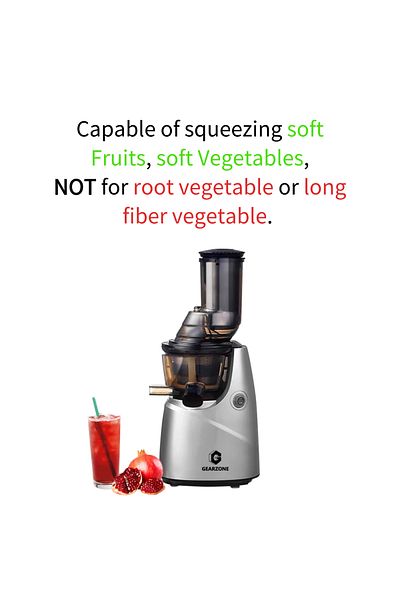 GearZone Cold Press Juicer Machines, 250W Slow Masticating Juicer Machines