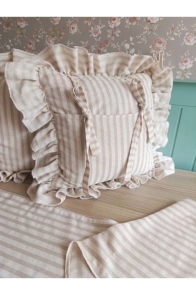 Kubrahobi Nordic Fluff Kırlet Linen with Mink Color Ruffle Model Back Baglama