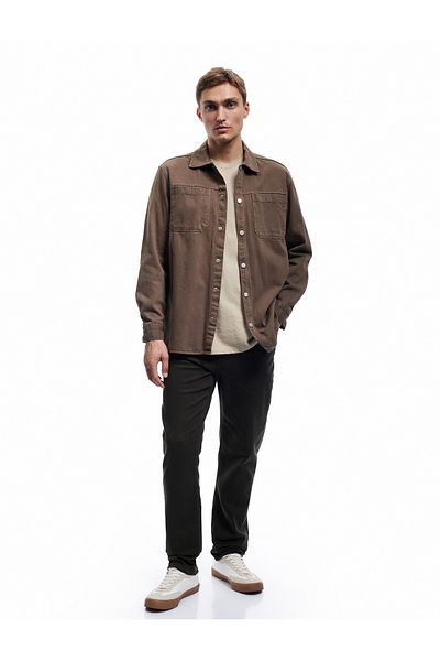 Koton Regular Waist Buttoned Cotton Pocket Detailed Gabardine Trousers