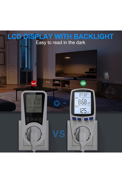 ideal STORE Socket with digital wattmeter, MzoLife, LCD display, 230-250V, White