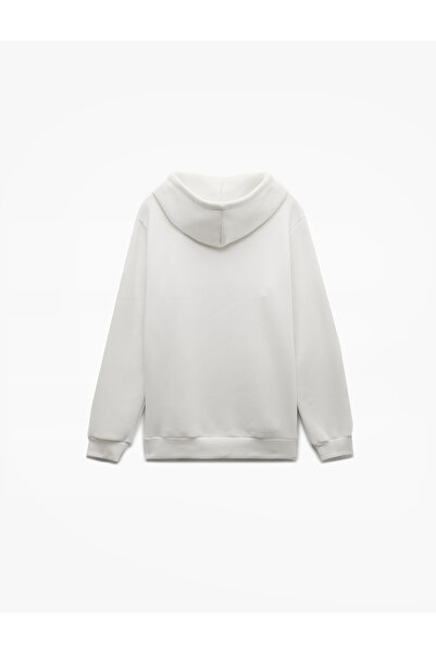 Koton Φούτερ με μακρυμάνικη κουκούλα με αναδιπλούμενη καγκουρό τσέπη και λεπτομέρεια κεντήματος