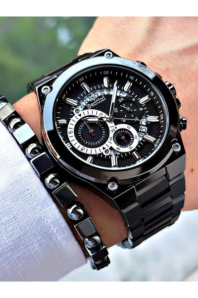 Bentini Men's Wrist Watch – Functional, Steel Band, Waterproof, 2-Year Warranty