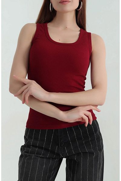 glanour Women's Black Sleeveless Contrast Color Blouse