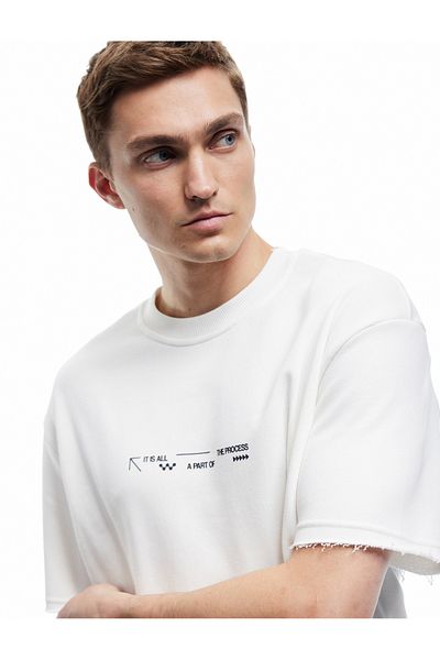 Koton Short Sleeve Crew Neck Printed Oversize T-Shirt