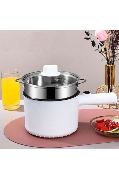 Generic 2 Layer 450w Electric Multifunctional Cooker For Noodles Egg Steam With Handle And Lid - 1.5 L