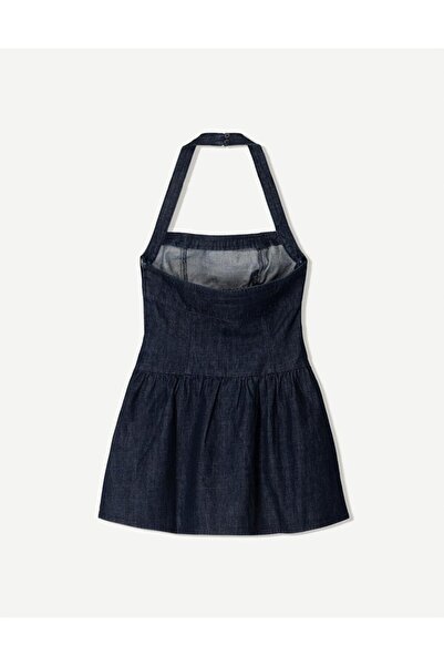HAKKE Denim mini dress with balloon skirt