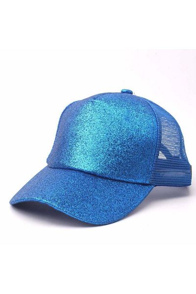 MBrands șapcă trucker cu sclipici pentru femei, albastră