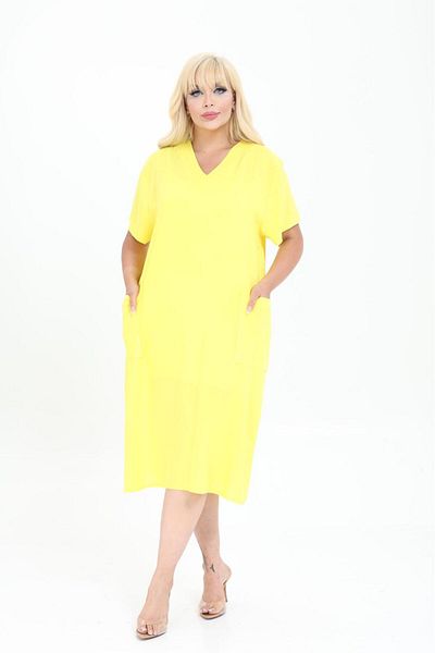 mervemoda Women's Summer V-Neck Woven Dress Short Sleeve Dress Below the Knee