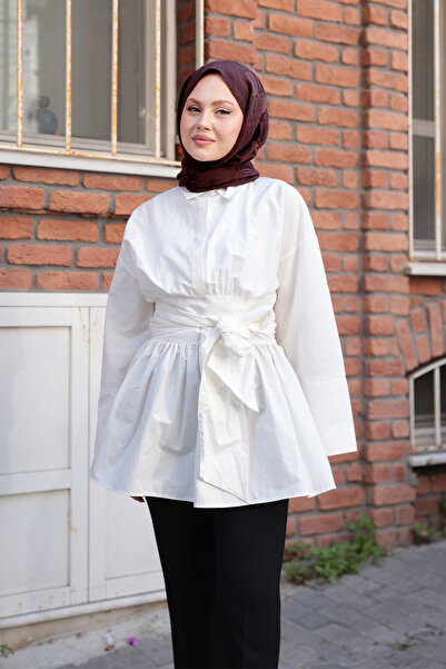 LOCCO Γυναικείο πουκάμισο Bali Poplin Λευκό