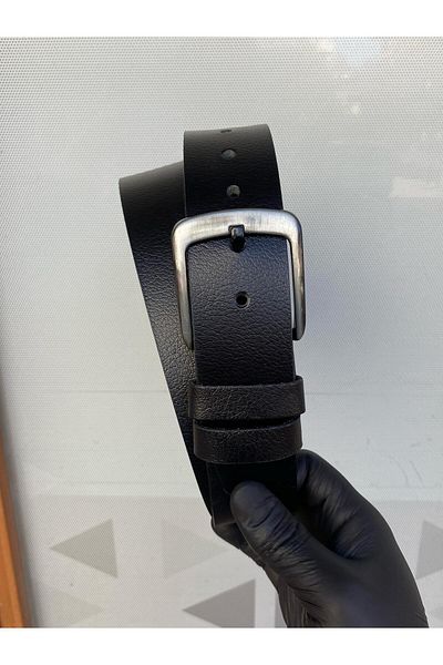 Gesa Men's 100% Genuine Leather Sports Black Belt 4.5 cm
