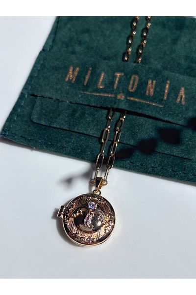 Miltonia قلادة فولاذية عتيقة مع غطاء