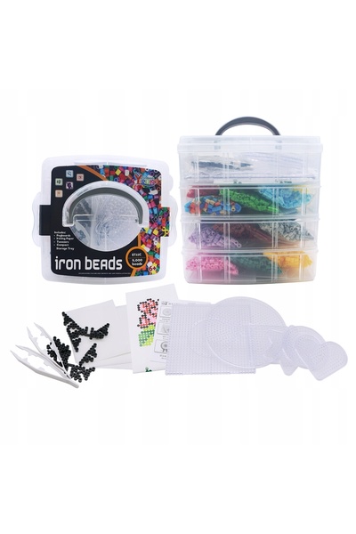 OEM Set of 6000 iron-on beads, Templates, 6+ years, Multicolor