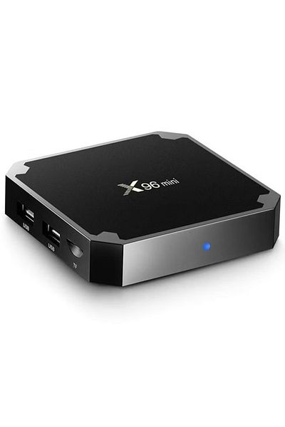 X96 Mini صندوق تلفاز اندرويد 4K UHD مع جهاز تحكم عن بعد B07N6PFMP1 أسود