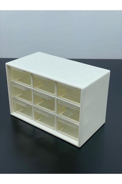 YzHome Plastic Drawers 9 Compartments Organizer Jewelry Buckle Accessory Storage Organizing Box Box Storage Container