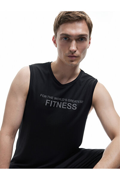 Koton Sleeveless Crew Neck Printed Sports Tank Top