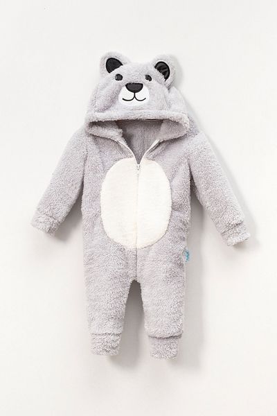 Teddy Pie Cute Teddy Bear Patterned Hooded Children's Jumpsuit