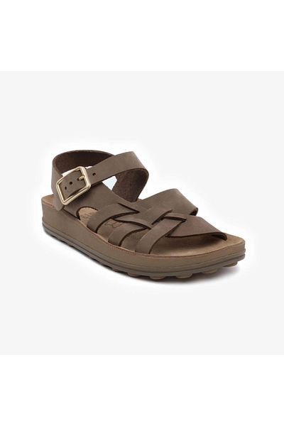 Greyder 59094 Brown Nubuck Genuine Leather Women's Sandals
