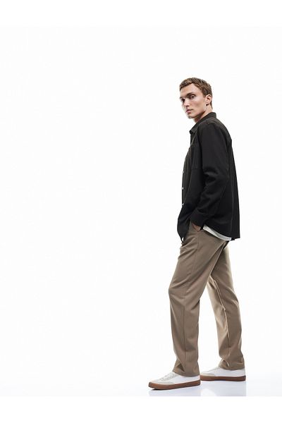 Koton Παντελόνι από ύφασμα με πλισέ oversize με λεπτομέρεια τσέπης