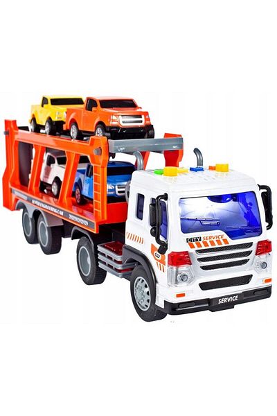 ideal STORE Camion Transporter Interactiv Fantastic, Echipata cu Efecte Sonore si Luminoase, Baterii 3x AG13 inc