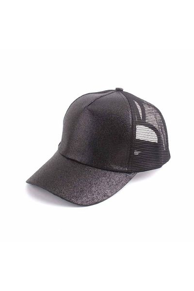 MBrands Women's Glitter Trucker Cap Black