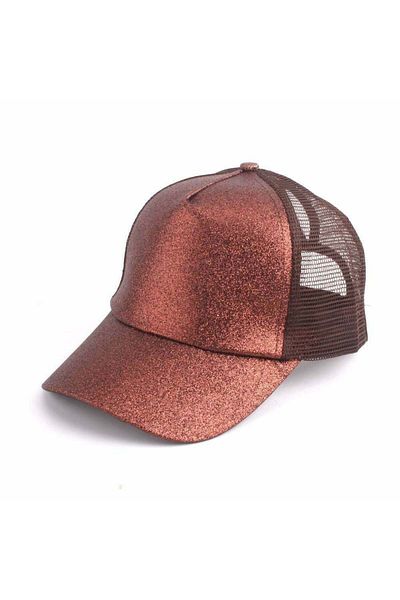MBrands women's trucker cap with glitter Burgundy
