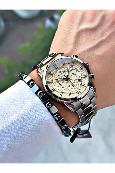 Bentini Men's Wrist Watch – Functional, Steel Band, Waterproof, 2-Year Warranty