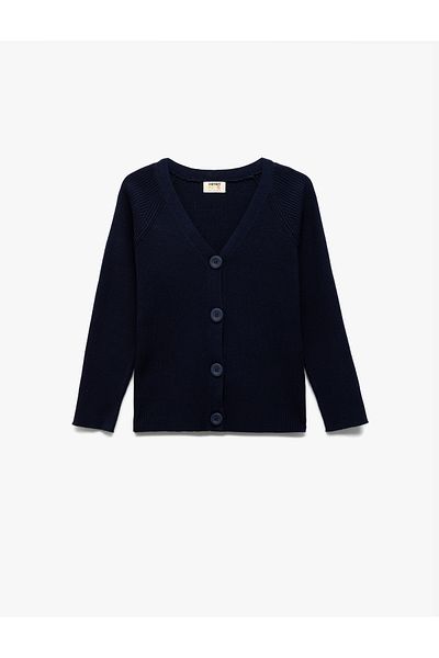 Koton V-Neck Long Sleeve Buttoned Knitwear Cardigan