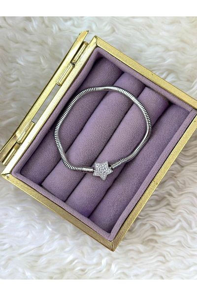 BY YASİN TOPÇU Pave Star Snake Chain Bracelet (18cm)