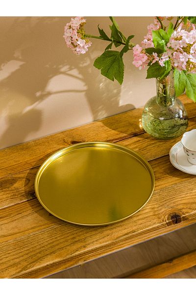 LC Waikiki Summer Collection Decorative Metal Tray 25 cm City