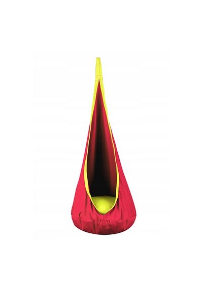 ideal STORE Hanging Cocoon Hammock for Yard or Garden, Capacity 80 kg, Height 140cm, Red/Yellow
