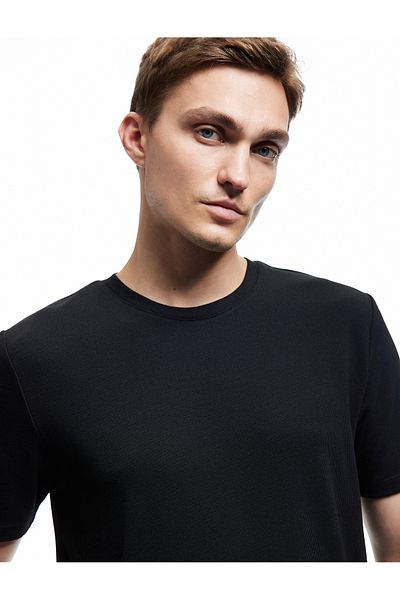 Koton Μπλουζάκι με κοντό μανίκι Crew λαιμόκοψη Basic Slim Fit