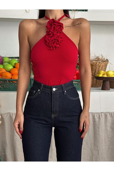mydukkan.co Darell Rose Detail Bodysuit Red