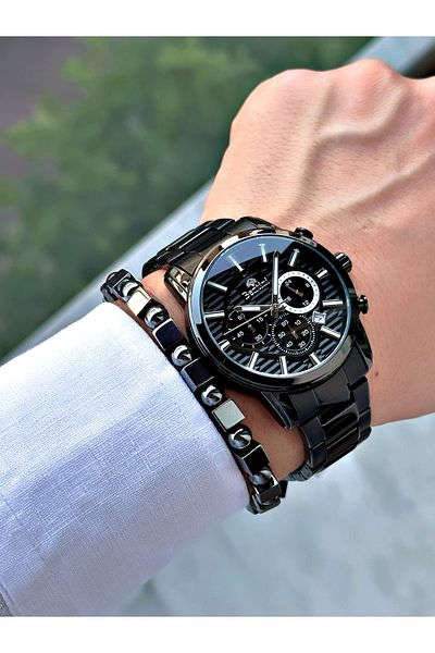 Bentini Men's Wrist Watch – Functional, Steel Band, Waterproof, 2-Year Warranty