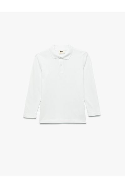 Koton Cotton Long Sleeve Basic Polo Neck T-Shirt